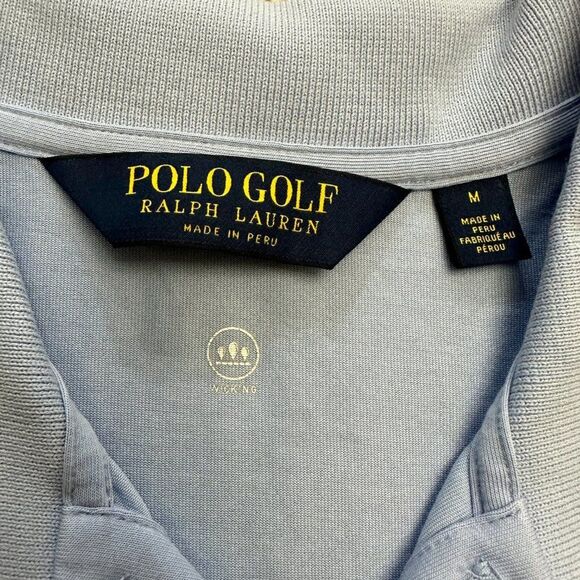Polo Golf by Ralph Lauren Shirt Men's Sz.M Light Blue Polo 3 Button Collar - Picture 3 of 10